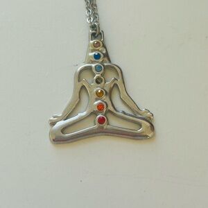 Silver Chakra Pendant Necklace